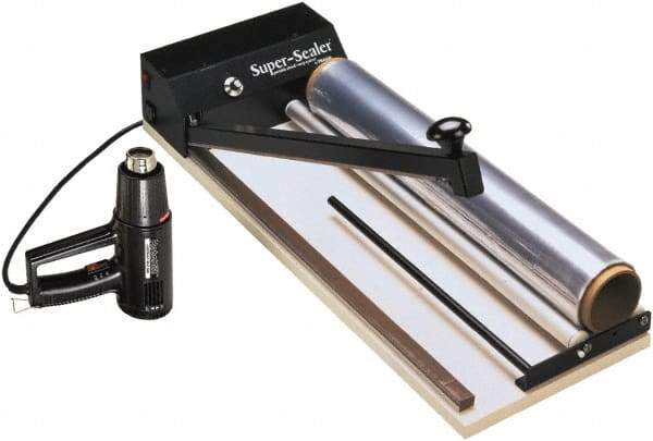 Made in USA - 40" Wide, Portable Shrink Wrap System - Contains Bar Sealer, Variable Temp Heat Gun, 36"x100 Roll of 75 Gauge PVC Shink Film, 1 Super Sealer Service Kit - USA Tool & Supply