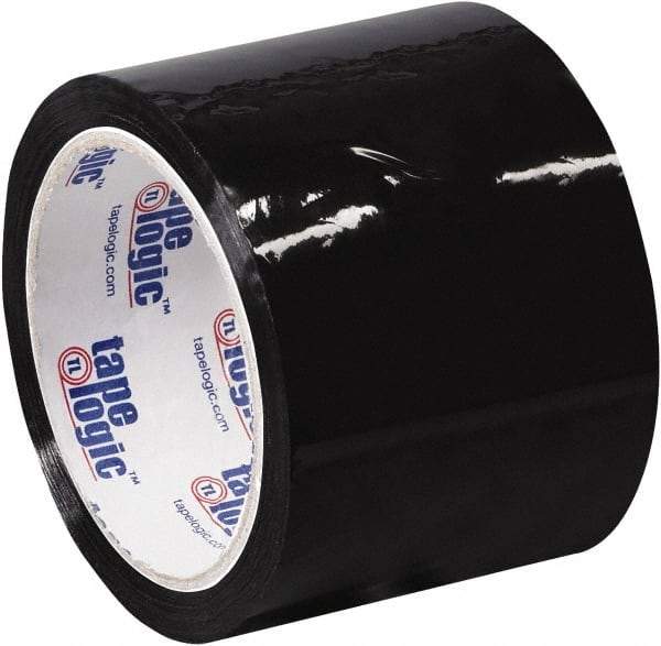 Tape Logic - 2" x 55 Yd Black Acrylic Adhesive Packaging Tape - Polypropylene Film Backing, 2.2 mil Thick, 21.4 Lb Tensile Strength - USA Tool & Supply