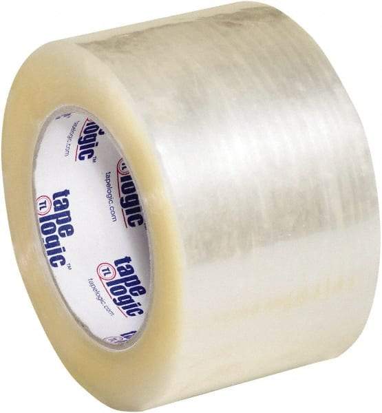 Tape Logic - 3" x 110 Yd Clear Hot Melt Adhesive Packaging Tape - Polypropylene Film Backing, 2.5 mil Thick, 36 Lb Tensile Strength - USA Tool & Supply