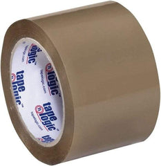 Tape Logic - 3" x 55 Yd Tan Acrylic Adhesive Packaging Tape - Polypropylene Film Backing, 3.5 mil Thick, 33.7 Lb Tensile Strength - USA Tool & Supply