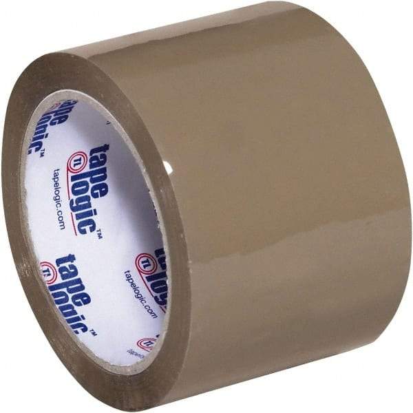 Tape Logic - 3" x 55 Yd Tan Acrylic Adhesive Packaging Tape - Polypropylene Film Backing, 2.6 mil Thick, 24.7 Lb Tensile Strength - USA Tool & Supply