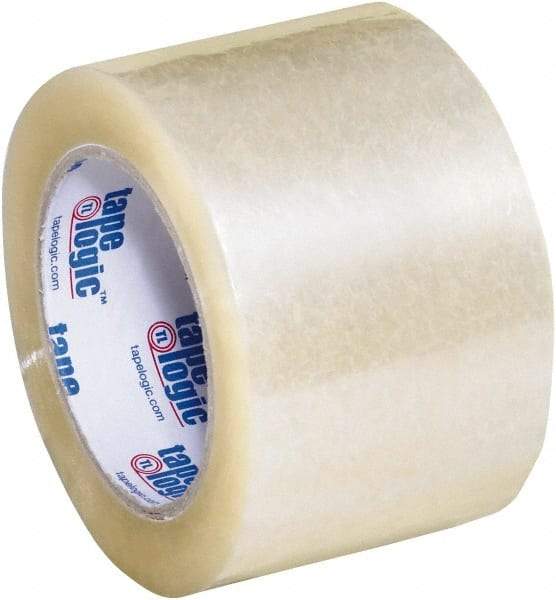 Tape Logic - 3" x 55 Yd Clear Hot Melt Adhesive Packaging Tape - Polypropylene Film Backing, 2.5 mil Thick, 36 Lb Tensile Strength - USA Tool & Supply