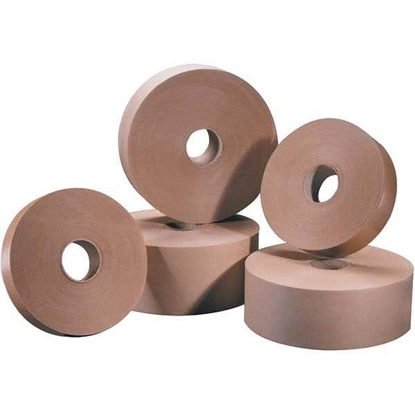 Tape Logic - 3" x 200 Yd Kraft Water Activated Adhesive Packaging Tape - Paper Backing, 5 mil Thick - USA Tool & Supply