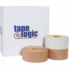 Tape Logic - 3" x 150 Yd White Water Activated Adhesive Packaging Tape - Paper Backing, 5 mil Thick - USA Tool & Supply