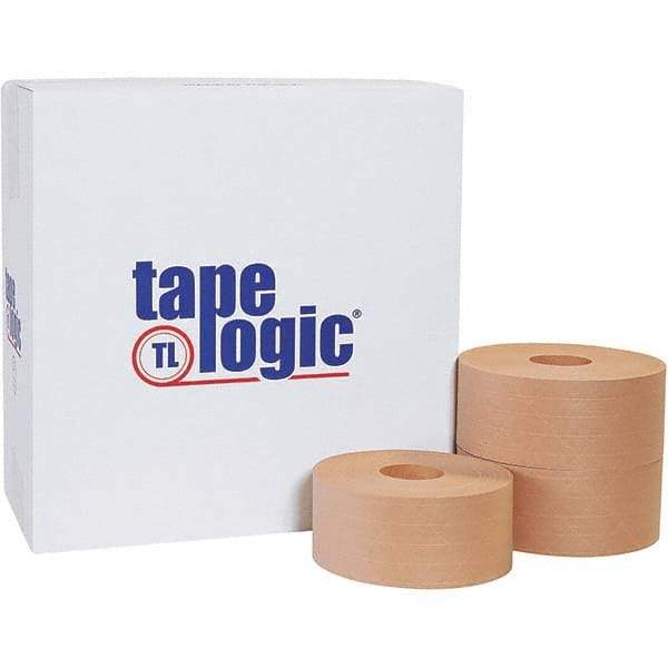 Tape Logic - 70mm x 375' Kraft Water Activated Adhesive Packaging Tape - Paper Backing, 5 mil Thick - USA Tool & Supply