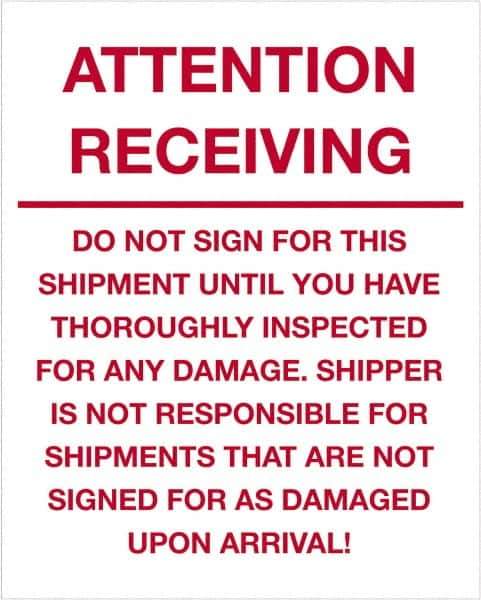 Tape Logic - 10" Long, Red/White Paper Shipping Label - For Multi-Use - USA Tool & Supply