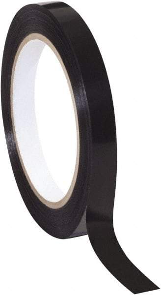 Tape Logic - 1/2" x 60 Yd Black Rubber Adhesive Strapping Tape - Polypropylene Film Backing, 2.7 mil Thick, 90 Lb Tensile Strength - USA Tool & Supply