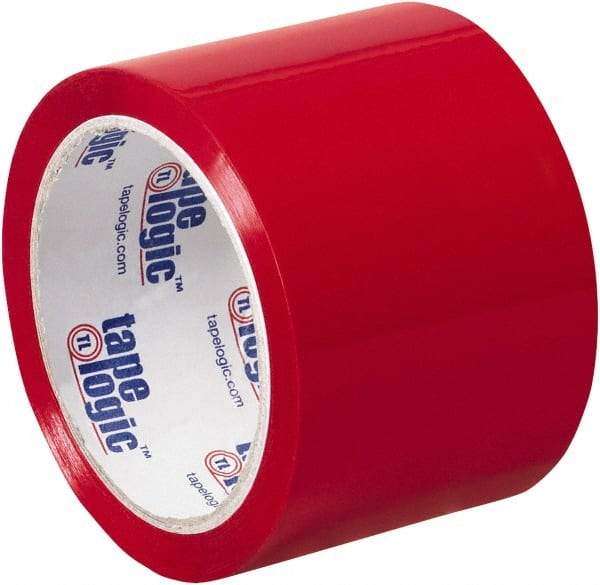 Tape Logic - 3" x 55 Yd Red Acrylic Adhesive Packaging Tape - Polypropylene Film Backing, 2.2 mil Thick, 21.4 Lb Tensile Strength - USA Tool & Supply