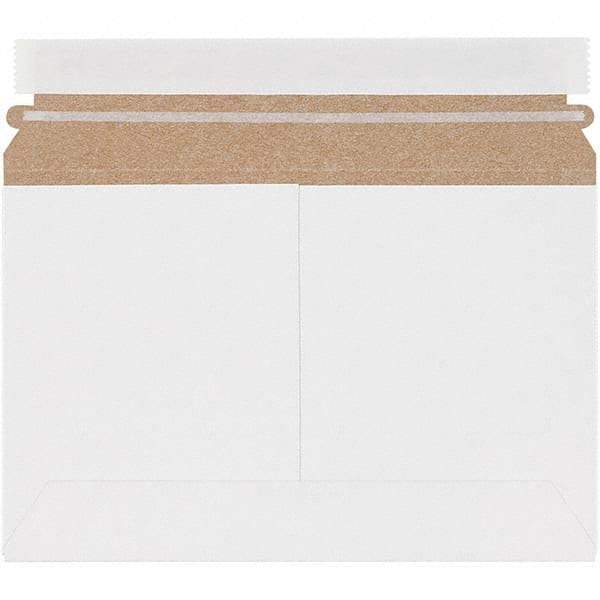 Made in USA - 6" Long x 9-1/2" Wide Peel-Off Self-Seal Flat Mailer - White - USA Tool & Supply