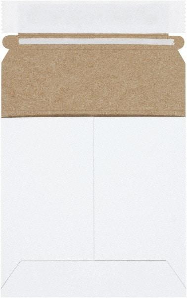 Made in USA - 5-1/8" Long x 5-1/8" Wide Peel-Off Self-Seal Flat Mailer - White - USA Tool & Supply