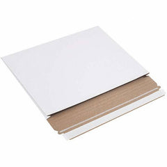 Made in USA - 9-1/2" Long x 12-1/2" Wide Peel-Off Self-Seal Flat Mailer - White - USA Tool & Supply