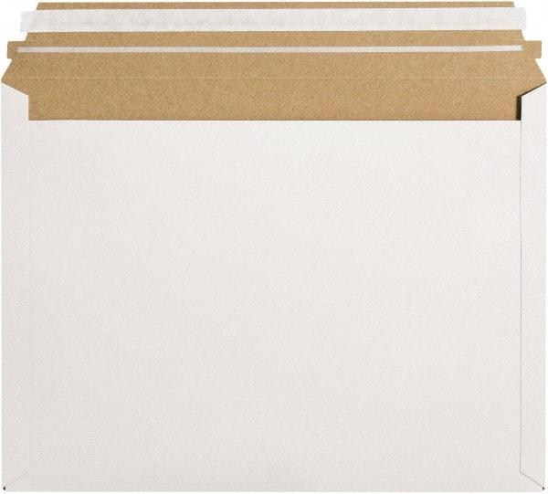 Made in USA - 9-1/2" Long x 12-1/2" Wide Peel-Off Self-Seal Flat Mailer - White - USA Tool & Supply