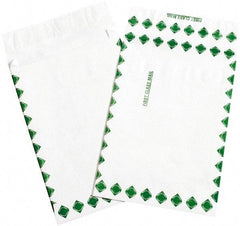 Dupont - 16" Long x 12" Wide Peel-Off Self-Seal Tyvek Expansion Envelope - White/Green - USA Tool & Supply