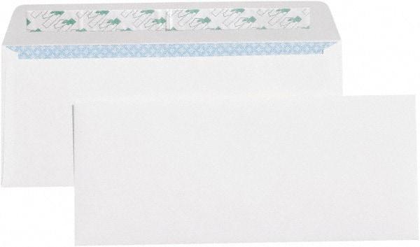 Made in USA - 9-1/2" Long x 4-1/8" Wide Peel-Off Self-Seal Plain White Envelope - White - USA Tool & Supply