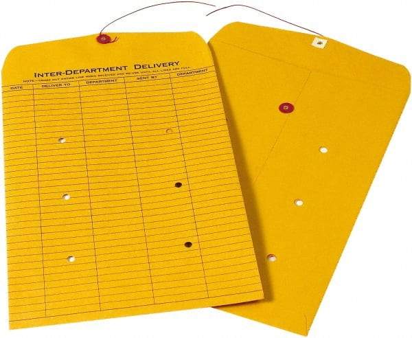 Made in USA - 15" Long x 10" Wide Draw String Inter-Department Envelope - Kraft - USA Tool & Supply