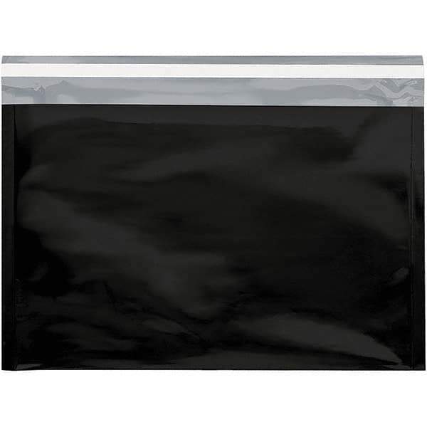 Value Collection - 12-3/4" Long x 9-1/2" Wide Peel-Off Self-Seal Metallic Mailer - Black - USA Tool & Supply