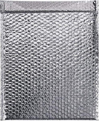 Made in USA - 22" Long x 18" Wide Peel-Off Self-Seal Cooled Bubble Mailer - Silver - USA Tool & Supply