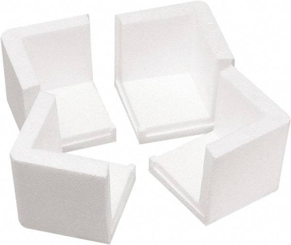 Made in USA - 3" Long x 3" Wide x 3" High x 3/4" Thick Corner - White, Roll - USA Tool & Supply