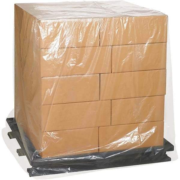 Made in USA - 46" Long x 48" Wide x 72" High Pallet Cover - Clear, Case, 100 Piece - USA Tool & Supply