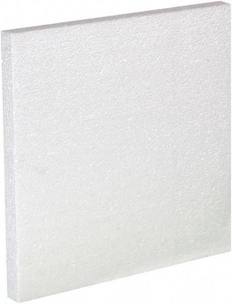 Made in USA - 12" Long x 12" Wide x 1" High x 1" Thick Polystyrene Foam - White, Case - USA Tool & Supply