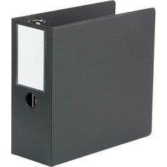 Universal One - 950 Sheet Capacity, 8-1/2 x 11", Non-View Ring Binder - Polypropylene, Black - USA Tool & Supply