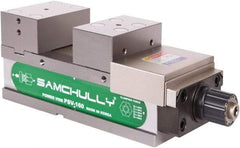 Samchully - 125mm Jaw Width, 125mm Jaw Opening Capacity, Horizontal Stationary Machine Vise - Manual Operation, 1 Station, 400.5mm Long x 48.3mm Deep, 50mm Jaw Height, Alloy Steel - USA Tool & Supply