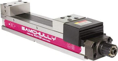 Samchully - 125mm Jaw Width, 420mm Jaw Opening Capacity, Horizontal Stationary Machine Vise - Manual Operation, 1 Station, 700.5mm Long x 48.3mm Deep, 50mm Jaw Height, Alloy Steel - USA Tool & Supply