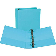 Samsill - 400 Sheet Capacity, 8-1/2 x 11", View Ring Binder - Vinyl Covered Chipboard, Turquoise - USA Tool & Supply