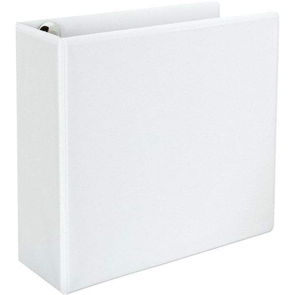 Universal One - 780 Sheet Capacity, 8-1/2 x 11", View Ring Binder - Polypropylene, White - USA Tool & Supply
