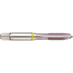 ‎12-24 3 Flute 2B Cobalt Spiral Point Plug Yellow Ring Tap-MolyGlide - USA Tool & Supply
