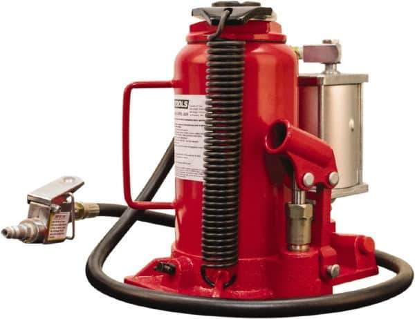 OEM Tools - 20 Ton Capacity Bottle Jack - 10-1/4" to 20" High, 6-1/4" Piston Stroke, 3-1/4" Screw Length - USA Tool & Supply