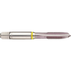 ‎10-32 3 Flute 2B Cobalt Spiral Point Plug Yellow Ring Tap-MolyGlide - USA Tool & Supply
