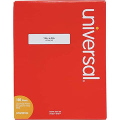 UNIVERSAL - 4" Long, White Paper Laser Label - For Inkjet Printers, Laser Printers - USA Tool & Supply