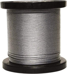 Loos & Co. - 3/16" x 1/8" Diam, Steel Wire Rope - 2,000 Lb Breaking Strength, 7 x 19, Vinyl Coating - USA Tool & Supply