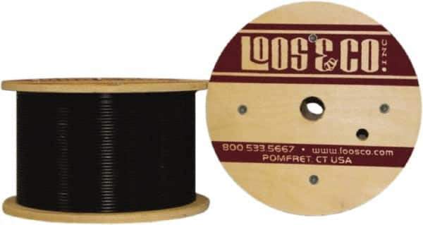 Loos & Co. - 3/32" x 1/16" Diam, Steel Wire Rope - 480 Lb Breaking Strength, 7 x 7, Vinyl Coating - USA Tool & Supply