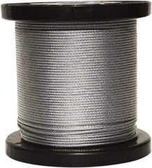 Loos & Co. - 1/4" x 3/16" Diam, Steel Wire Rope - 3,700 Lb Breaking Strength, 7 x 19, Vinyl Coating - USA Tool & Supply