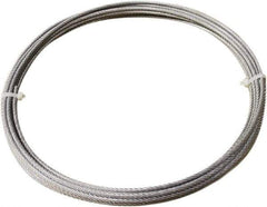 Loos & Co. - 1/8" x 3/32" Diam, Stainless Steel Wire Rope - 920 Lb Breaking Strength, 7 x 7, Vinyl Coating - USA Tool & Supply