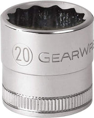 GearWrench - 1/2" Drive, Standard Hand Socket - 12 Points, 1-19/32" OAL, Alloy Steel, Chrome Finish - USA Tool & Supply