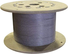 Loos & Co. - 3/16" x 1/8" Diam, Galvanized Steel Wire Rope - 2,000 Lb Breaking Strength, 7 x 19, Nylon Coating - USA Tool & Supply