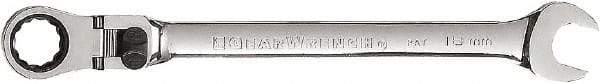 GearWrench - 17mm 12 Point Flexhead Combination Wrench - 10" OAL, Steel, Full Polish Finish - USA Tool & Supply