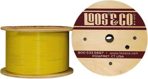 Loos & Co. - 3/16" x 1/8" Diam, Galvanized Steel Wire Rope - 2,000 Lb Breaking Strength, 7 x 19, Vinyl Coating - USA Tool & Supply