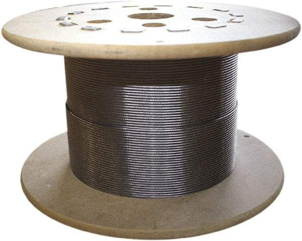 Loos & Co. - 250' Long, 3/16" x 3/16" Diam, Stainless Steel Wire Rope - 3,700 Lb Breaking Strength, 7 x 7 - USA Tool & Supply