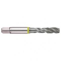 M18x2.5 6H 4-Flute Cobalt Yellow Ring Semi-Bottoming 40 degree Spiral Flute Tap-MolyGlide - USA Tool & Supply