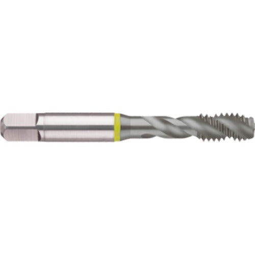 M5 × 0.8 3 Flute 6H Cobalt Spiral Flute Semi-Bott Yellow Ring Tap-MolyGlide - USA Tool & Supply