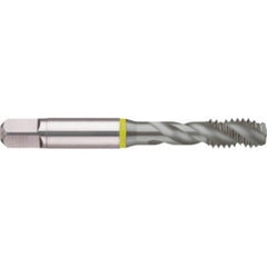 M5 × 0.8 3 Flute 6H Cobalt Spiral Flute Semi-Bott Yellow Ring Tap-MolyGlide - USA Tool & Supply