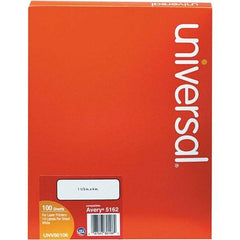 UNIVERSAL - 4" Long, White Paper Laser Label - For Inkjet Printers, Laser Printers - USA Tool & Supply