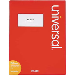 UNIVERSAL - 4" Long, White Paper Laser Label - For Inkjet Printers, Laser Printers - USA Tool & Supply