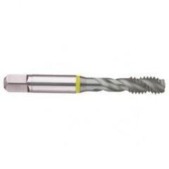 5/8-11 2B 3-Flute Cobalt Yellow Ring Semi-Bottoming 40 degree Spiral Flute Tap-MolyGlide - USA Tool & Supply