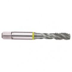 7/16-14 2B 3-Flute Cobalt Yellow Ring Semi-Bottoming 40 degree Spiral Flute Tap-MolyGlide - USA Tool & Supply