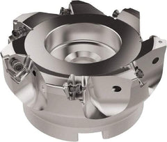 Seco - 100mm Cut Diam, 32mm Arbor Hole, 6.96mm Max Depth of Cut, 92° Indexable Chamfer & Angle Face Mill - 7 Inserts, XNEX080816 Insert, Right Hand Cut, 7 Flutes, Through Coolant, Series R220.79 - USA Tool & Supply